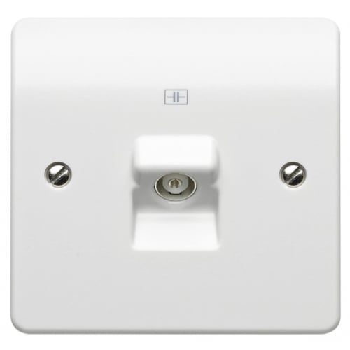MK K3521WHI Single Flush Isolated coaxial socket white