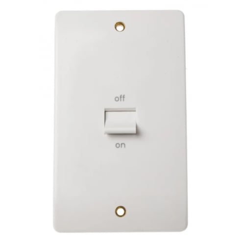 MK K5205WHI 50a DP 2 Gang Plate size Flush White Switch