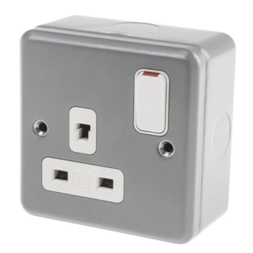 MK K1247ALM 1gang 13Amp Non Standard DP Metalclad Switch Socket
