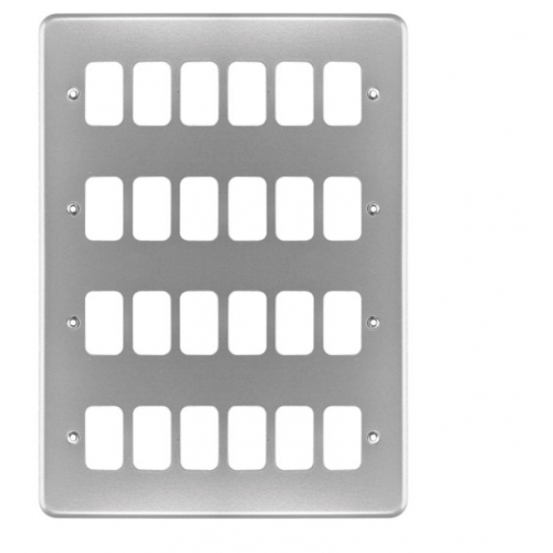 MK K3514ALM Metalclad Grid Plus 24 Gang Surface Aluminium Finish Plate