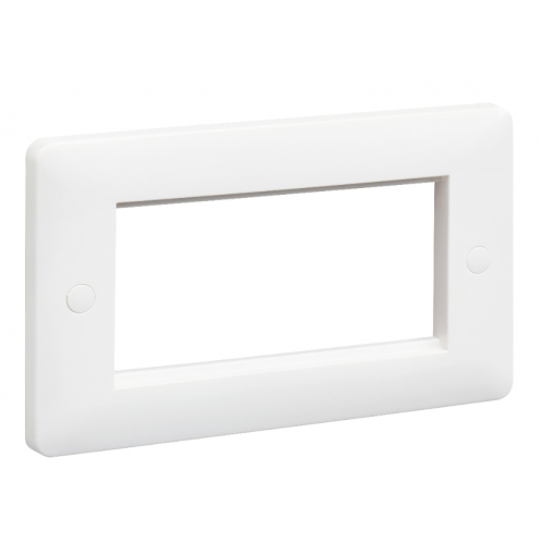 MK Base MB184WHI 2 Gang 4 Module Euro Plate