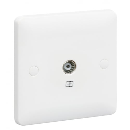 MK Base MB3522WHI 1 gang Isolated Coaxial Socket