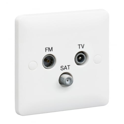 MK Base MB3553WHI 1 gang Triplexer TV/FM/SAT Socket