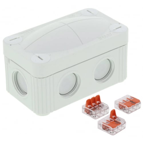 Wiska Combi 206 Grey IP66 box 3 x Wago 221 (32amp) Waterproof Junction Box