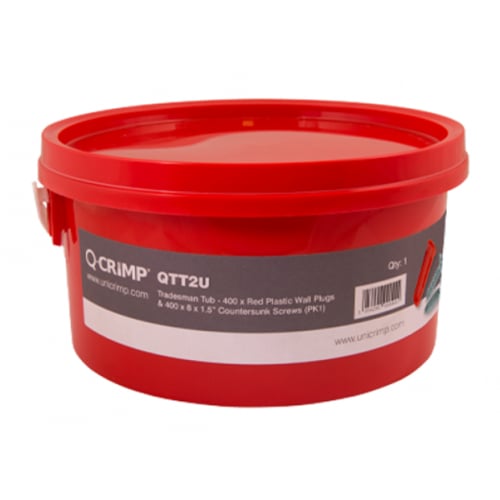 Unicrimp Trade Tub 400xRed Plugs & 8x1 1/2 screws