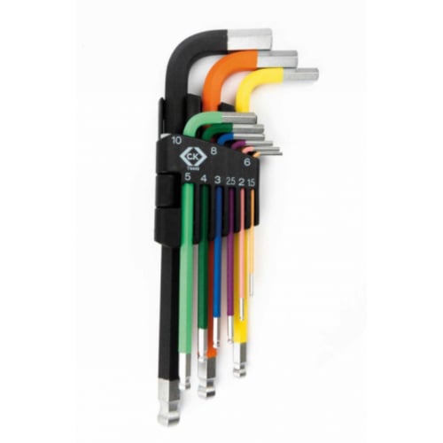 CK T4449 Set of 9 Coloured Ball End Metric Hex Keys
