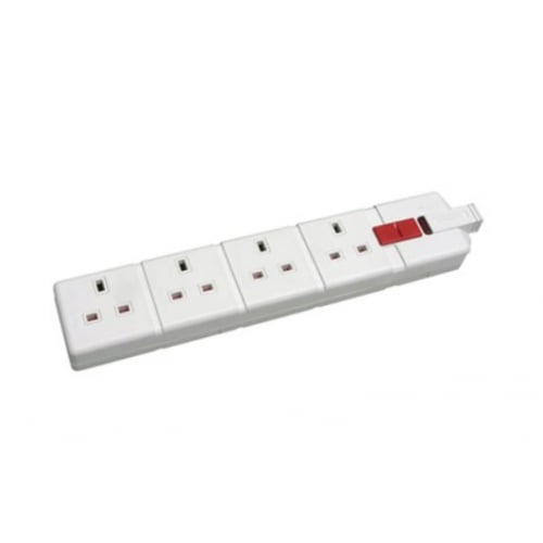 CED TS4RW 13amp 4gang White Rubber Trailing Socket