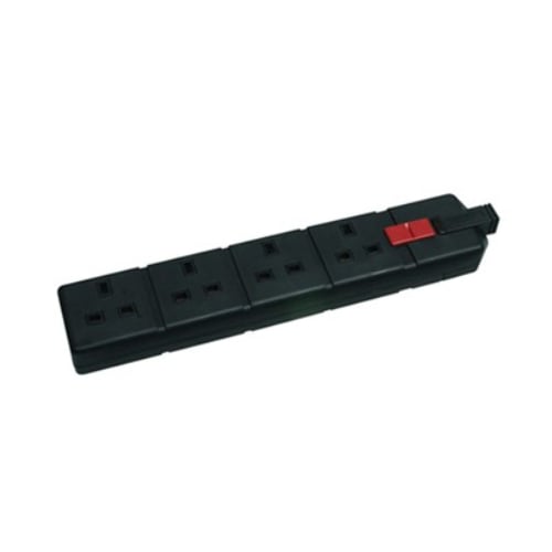 CED TS4RB 13amp 4gang Black Rubber Trailing Socket