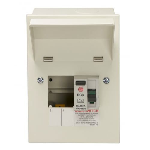Wylex NMRS206/63 2w 63a 30 Ma RCD Metal Consumer Unit