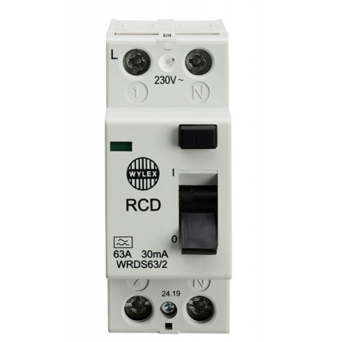 Wylex Lifeline WRDS63/2 63 Amp 30ma trip 2 Pole 2 module Type A RCD