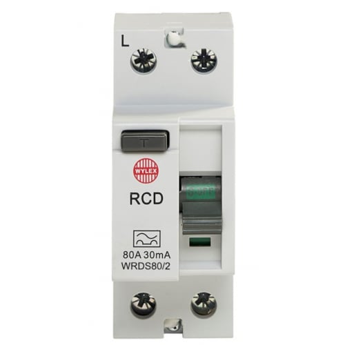 Wylex Lifeline WRDS80/2 80 Amp 30ma trip 2 Pole 2 module Type A RCD