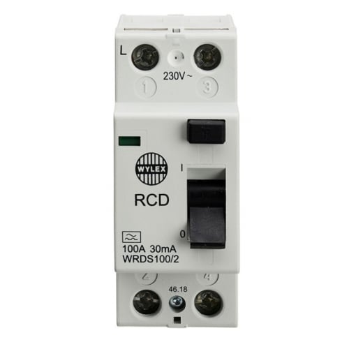 Wylex Lifeline WRDS100/2 100 Amp 30ma trip 2 Pole 2 module Type A RCD