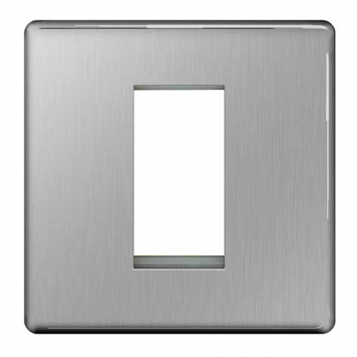 BG FBSEMS1-01 1 Gang 1 Module Euro Plate Brushed Steel