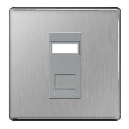 BG FBSRJ451-01 1 Gang RJ45 Data Socket Brushed Steel