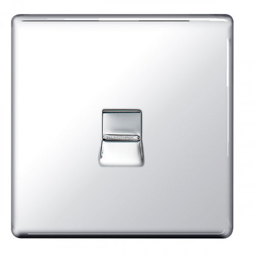 BG FPCBTS1-01 1 Gang Slave Telephone Socket Polished Chrome
