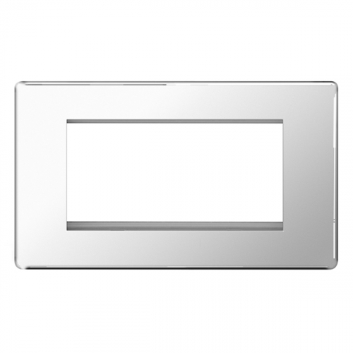 BG FPCEMR4-01 2 Gang 4 Module Euro Plate Polished Chrome