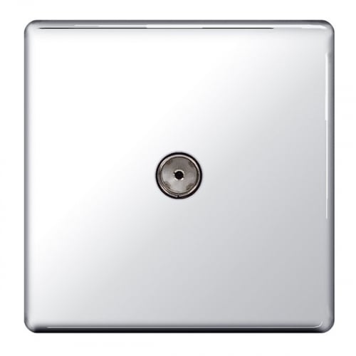 BG FPC60-01 1 Gang Co-axial Socket Polished Chrome