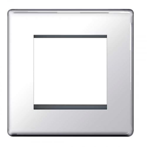 BG FPCEMS2-01 1 Gang 2 Module Euro Plate Polished Chrome