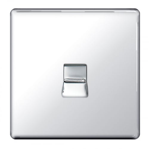 BG FPCBTM1-01 1 Gang Master Telephone Socket Polished Chrome