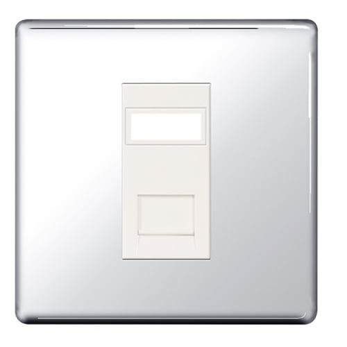 BG FPCRJ451-01 1 Gang RJ45 Data Socket Polished Chrome