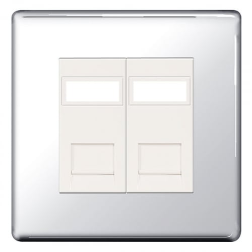 BG FPCRJ452-01 2 Gang RJ45 Data Socket Polished Chrome