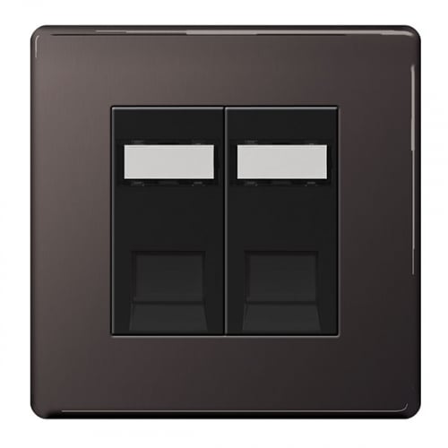 BG FBNRJ452-01 2 Gang RJ45 Data Socket Black Nickel