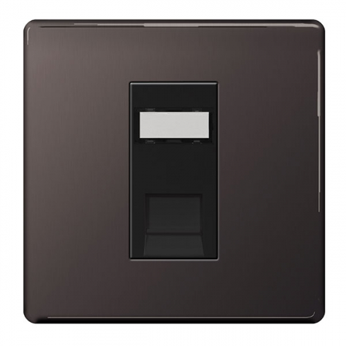 BG FBNRJ451-01 1 Gang RJ45 Data Socket Black Nickel