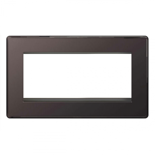 BG FBNEMR4-01 2 Gang 4 Module Euro Plate Black Nickel