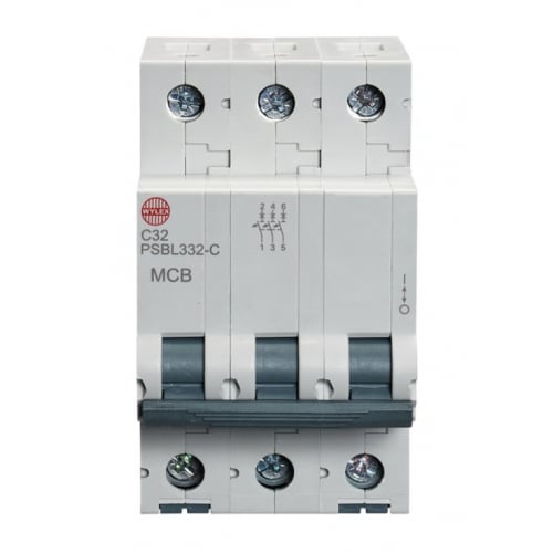 Wylex PSBL332-C 32 Amp Type C 10kA Triple Pole MCB