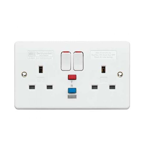 MK K6231WHI 2 Gang 13a Active RCD Socket White