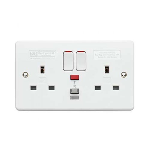 MK K6233WHI 2 Gang 13a Passive RCD Socket White