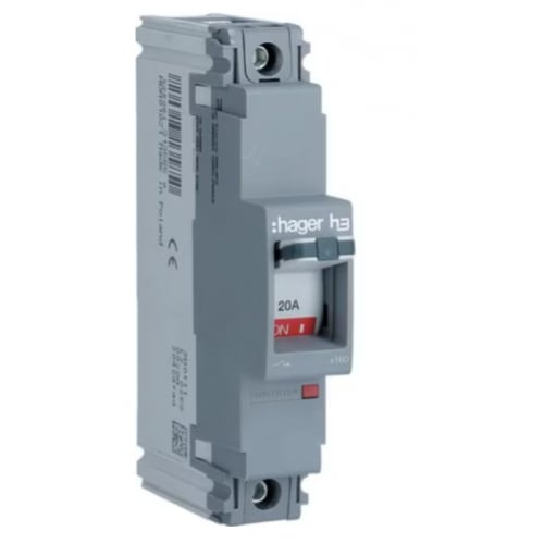 Hager HDA018E 20a SP 18ka MCCB