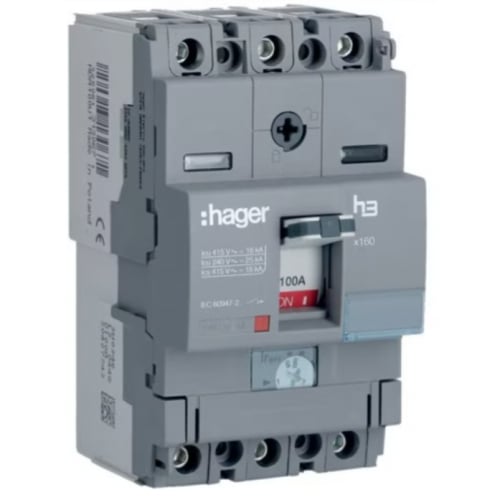 Hager HDA100U 100a TP 18ka MCCB