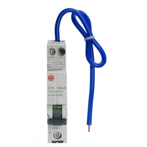 Wylex NXSC10AFD 10a C Type 30ma 1P+N RCBO/AFDD Single Module Arc Fault Device