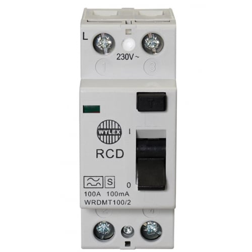 Wylex WRDMT100/2 100 Amp 100ma 2 Pole Time Delayed RCD