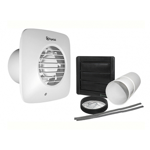 Xpelair DX100HPTS 93029AW 100mm Square Humidi/Timer/Pull Extract Fan