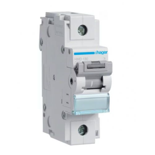 Hager HMD180T 80a 15kA Single Pole Type D MCB
