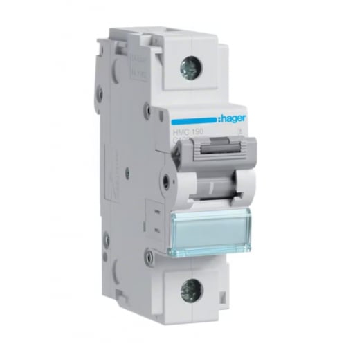Hager HMC190T 100a 15kA Single Pole Type C MCB