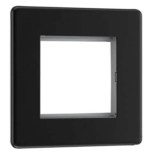 BG FFBEMS2-01 1 Gang 2 Module Euro Plate Matt Black