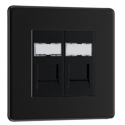BG FFBRJ452-01 2 Gang RJ45 Data Socket Matt Black