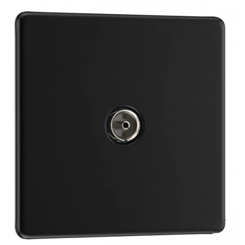 BG FFB60-01 1 Gang Co-Axial Socket Matt Black
