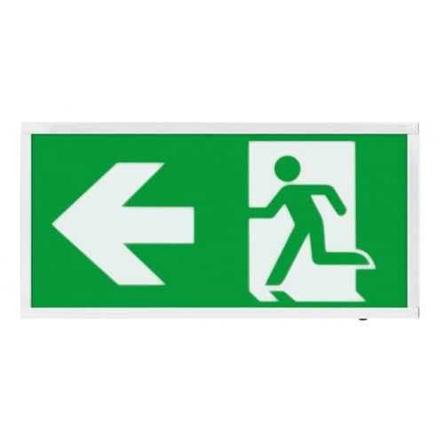 ESP D120SLWH 3w LED Switchable Selftest Exit Box with Arrow Left Legend