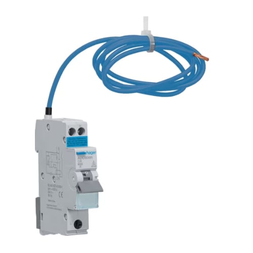 Hager ADB925R 25a B Curve  Type A 1 Pole + Switched Neutral RCBO Bi-Directional