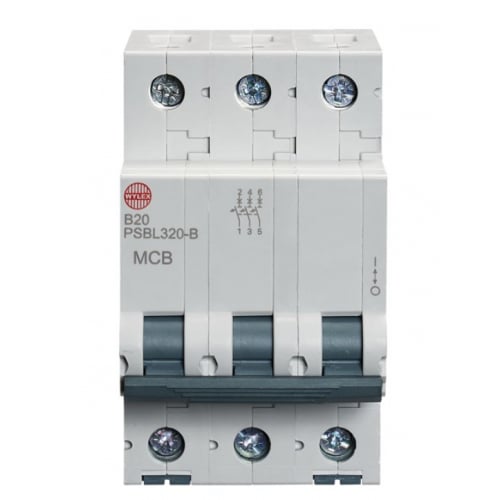 Wylex PSBL320-B 20 Amp Type B 10kA Triple Pole MCB