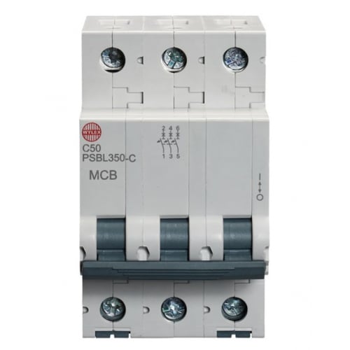 Wylex PSBL350-C 50 Amp Type C 10kA Triple Pole MCB