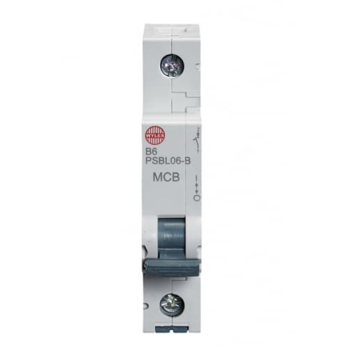 Wylex PSBL06-B 6 Amp Type B 10kA Single Pole MCB
