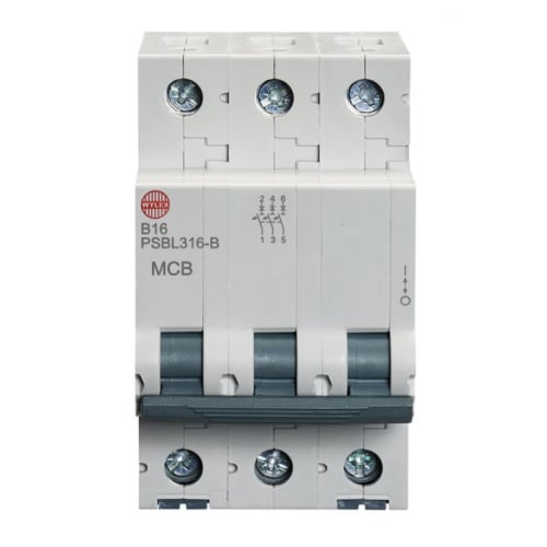 Wylex PSBL316-B 16 Amp Type B 10kA Triple Pole MCB
