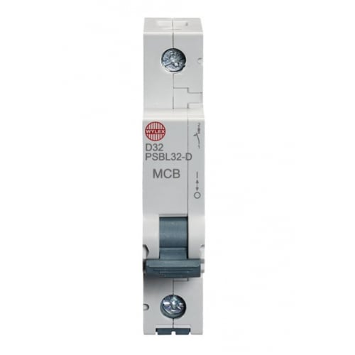 Wylex PSBL32-D 32 Amp Type D 10kA Single Pole MCB