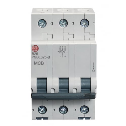 Wylex PSBL325-B 25 Amp Type B 10kA Triple Pole MCB