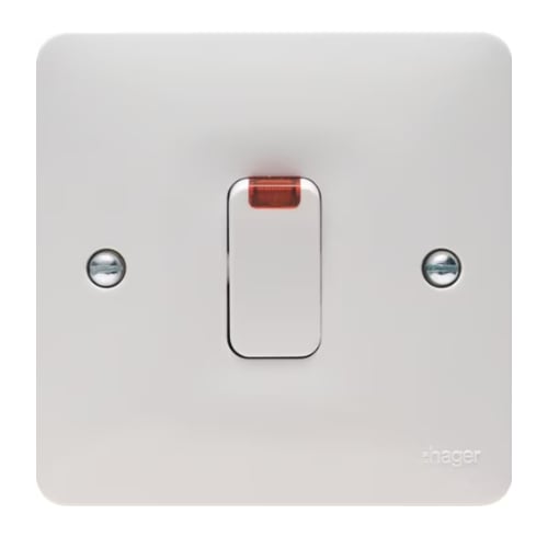 Hager WMDP84N 20a DP Switch + Neon